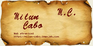 Milun Cabo vizit kartica